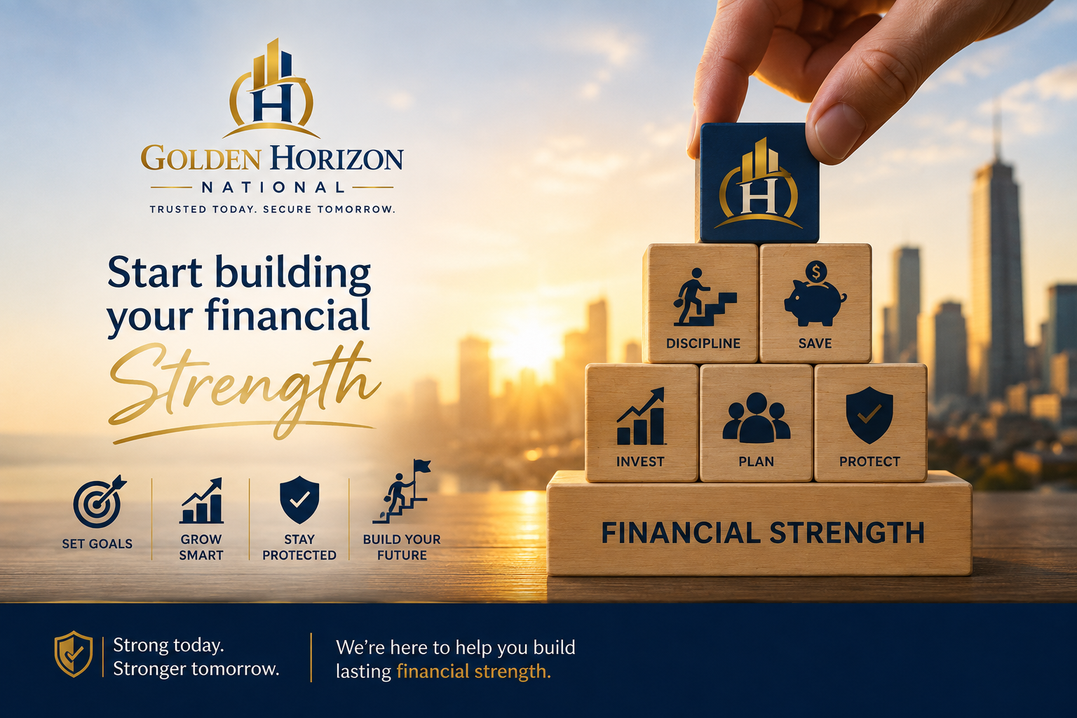 Happy family with financial security